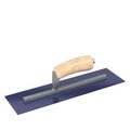 Bon Tool Ultra Flex Blue Steel Finishing Trowel - Sqaure End - 14" x 4" with Camel Back Wood Handle 66-321